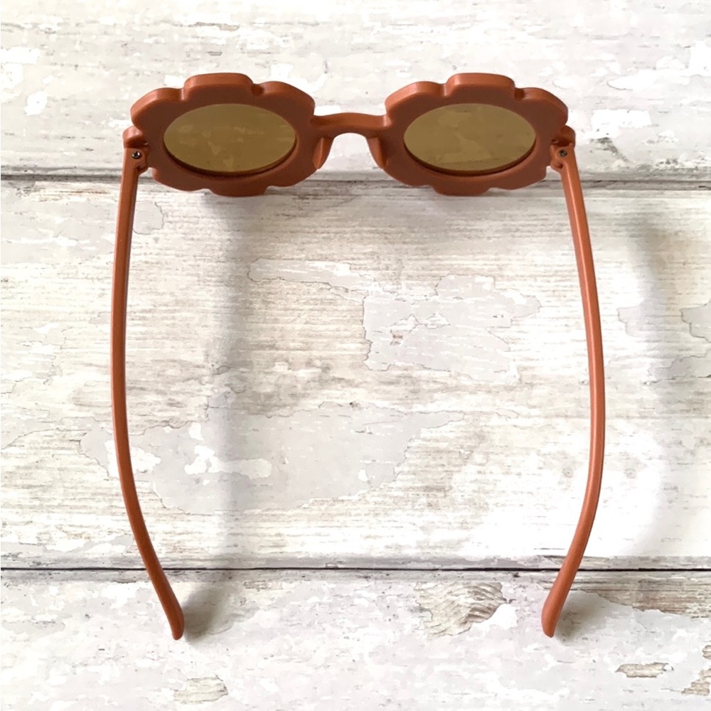 GapKids Flower Sunglasses Brown Earth Tones Gap Brand Kids Toddler Glasses NEW - Picture 3 of 3